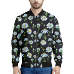 Watercolor Daisy Floral Pattern Print Men's Bomber Jacket