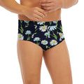 Watercolor Daisy Floral Pattern Print Men's Briefs