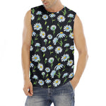 Watercolor Daisy Floral Pattern Print Men's Fitness Tank Top