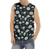 Watercolor Daisy Floral Pattern Print Men's Fitness Tank Top