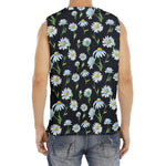 Watercolor Daisy Floral Pattern Print Men's Fitness Tank Top