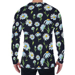 Watercolor Daisy Floral Pattern Print Men's Long Sleeve T-Shirt