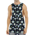 Watercolor Daisy Floral Pattern Print Men's Muscle Tank Top