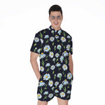 Watercolor Daisy Floral Pattern Print Men's Rompers