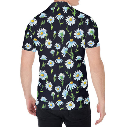 Watercolor Daisy Floral Pattern Print Men's Shirt