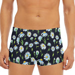 Watercolor Daisy Floral Pattern Print Men's Short Boxer Briefs