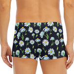 Watercolor Daisy Floral Pattern Print Men's Short Boxer Briefs