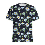 Watercolor Daisy Floral Pattern Print Men's Sports T-Shirt