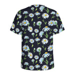 Watercolor Daisy Floral Pattern Print Men's Sports T-Shirt