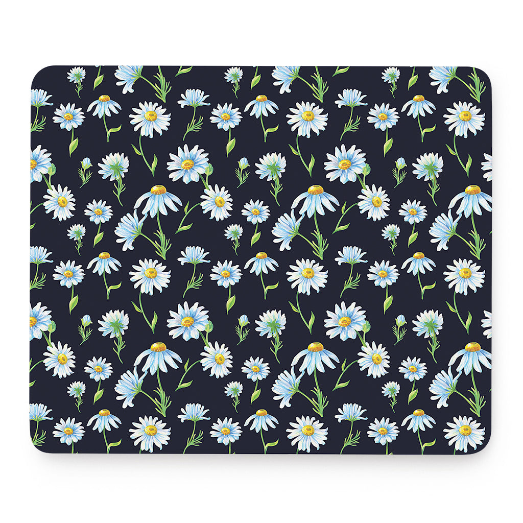 Watercolor Daisy Floral Pattern Print Mouse Pad