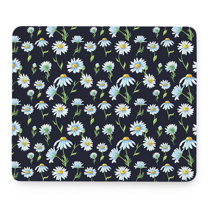 Watercolor Daisy Floral Pattern Print Mouse Pad