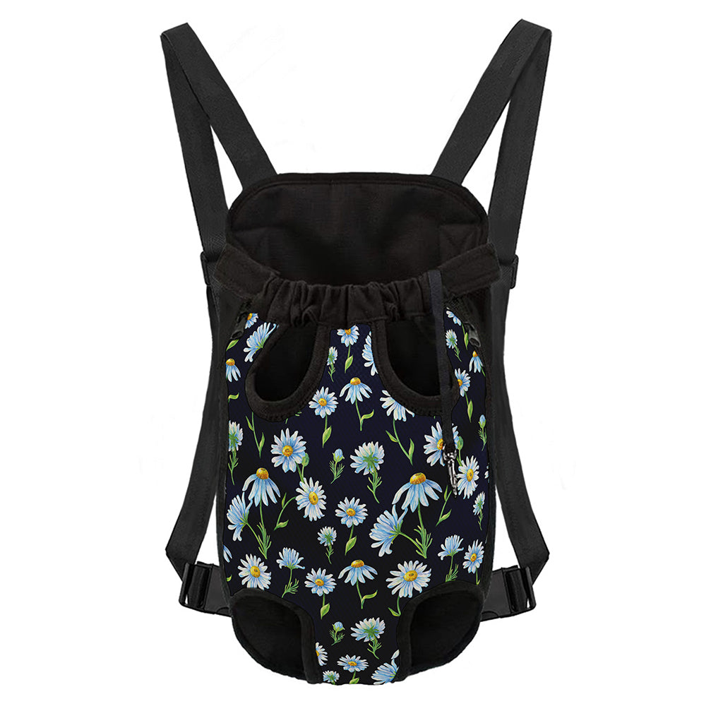 Watercolor Daisy Floral Pattern Print Pet Carrier Backpack
