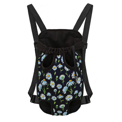 Watercolor Daisy Floral Pattern Print Pet Carrier Backpack