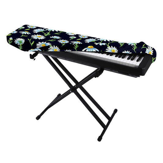 Watercolor Daisy Floral Pattern Print Piano Keyboard Cover