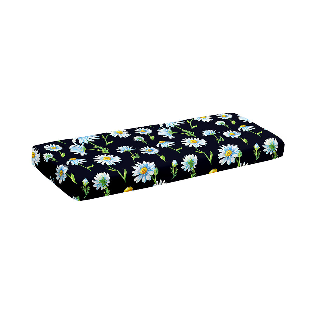Watercolor Daisy Floral Pattern Print Piano Keyboard Cover