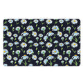 Watercolor Daisy Floral Pattern Print Polyester Doormat