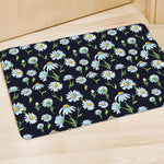 Watercolor Daisy Floral Pattern Print Polyester Doormat