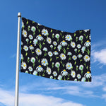 Watercolor Daisy Floral Pattern Print Polyester Flag