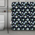Watercolor Daisy Floral Pattern Print Polyester Shower Curtain