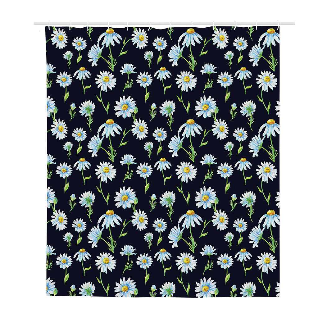 Watercolor Daisy Floral Pattern Print Polyester Shower Curtain