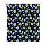 Watercolor Daisy Floral Pattern Print Polyester Shower Curtain