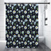 Watercolor Daisy Floral Pattern Print Premium Shower Curtain