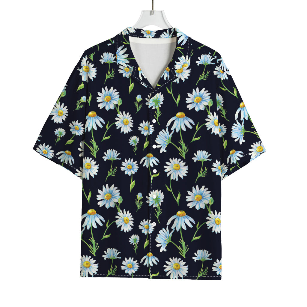 Watercolor Daisy Floral Pattern Print Rayon Hawaiian Shirt