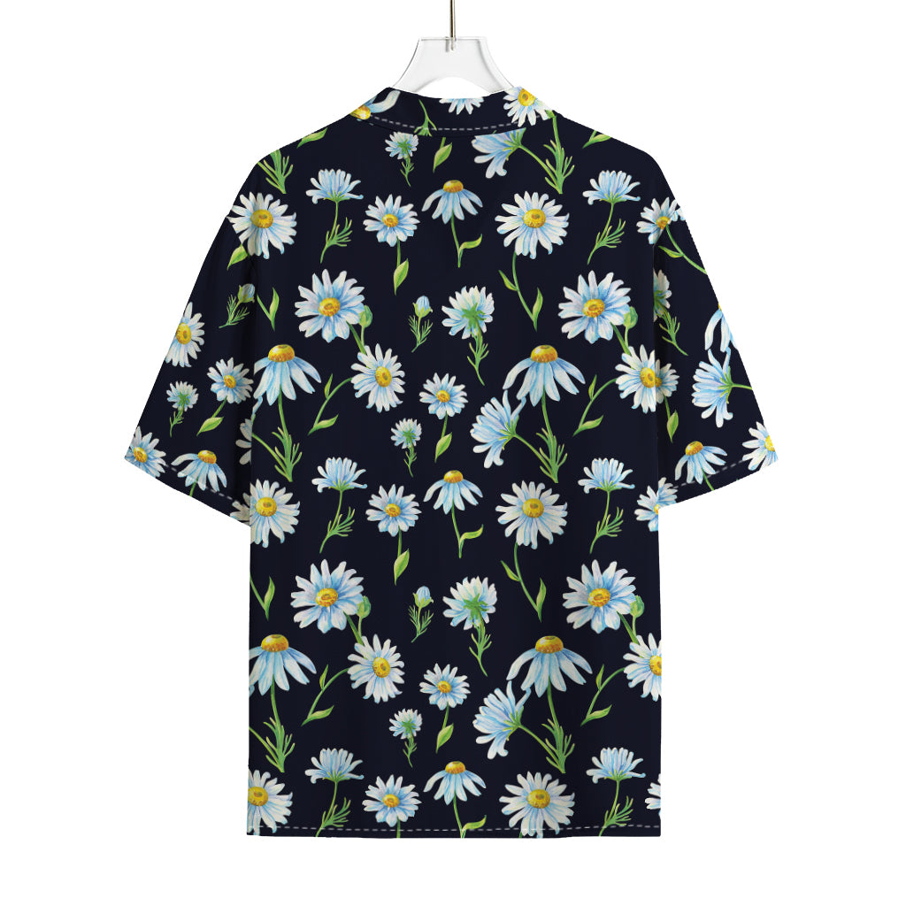 Watercolor Daisy Floral Pattern Print Rayon Hawaiian Shirt