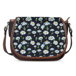 Watercolor Daisy Floral Pattern Print Saddle Bag