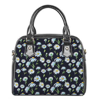 Watercolor Daisy Floral Pattern Print Shoulder Handbag