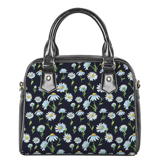 Watercolor Daisy Floral Pattern Print Shoulder Handbag