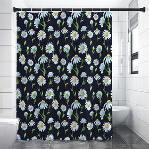 Watercolor Daisy Floral Pattern Print Shower Curtain