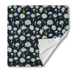 Watercolor Daisy Floral Pattern Print Silk Bandana
