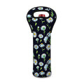 Watercolor Daisy Floral Pattern Print Single Neoprene Wine Tote