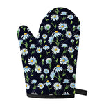 Watercolor Daisy Floral Pattern Print Single Oven Mitt