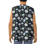 Watercolor Daisy Floral Pattern Print Sleeveless Baseball Jersey