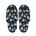 Watercolor Daisy Floral Pattern Print Slippers