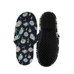 Watercolor Daisy Floral Pattern Print Slippers