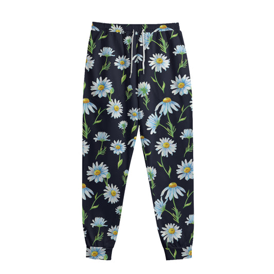 Watercolor Daisy Floral Pattern Print Sweatpants
