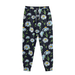 Watercolor Daisy Floral Pattern Print Sweatpants