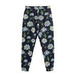 Watercolor Daisy Floral Pattern Print Sweatpants