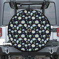 Watercolor Daisy Floral Pattern Print Tire Cover With Camera Hole