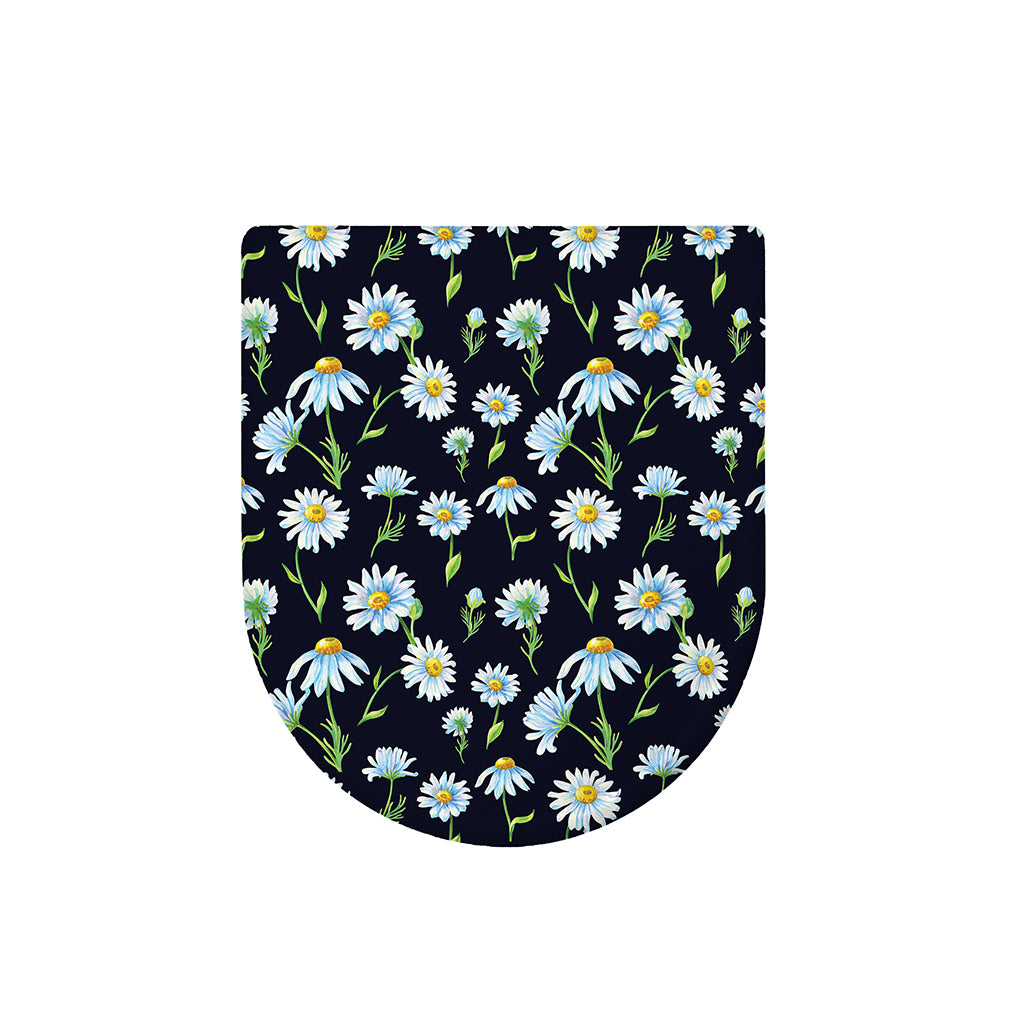 Watercolor Daisy Floral Pattern Print Toilet Lid Cover