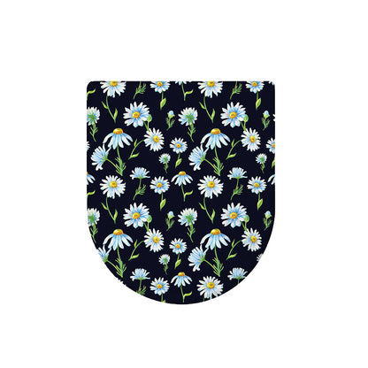 Watercolor Daisy Floral Pattern Print Toilet Lid Cover