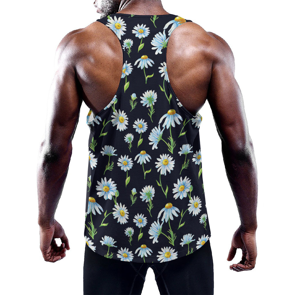 Watercolor Daisy Floral Pattern Print Training Tank Top