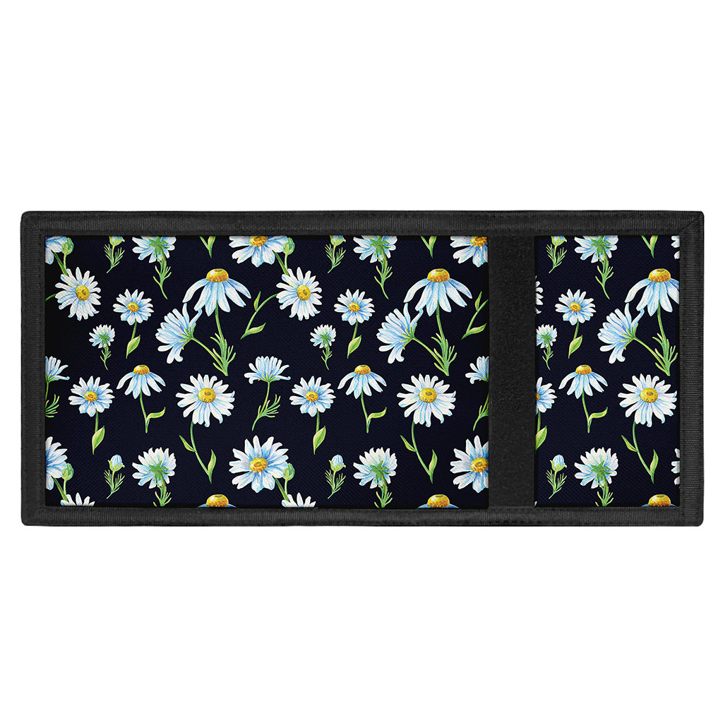 Watercolor Daisy Floral Pattern Print Trifold Wallet