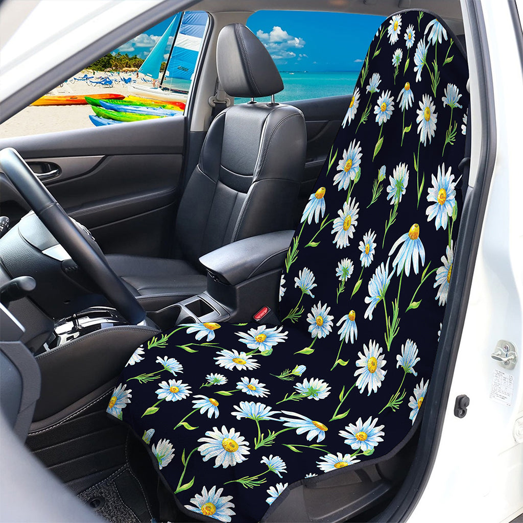 Watercolor Daisy Floral Pattern Print Waterproof Car Seat Cover
