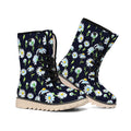 Watercolor Daisy Floral Pattern Print Winter Boots