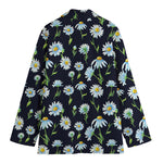 Watercolor Daisy Floral Pattern Print Women's Blazer