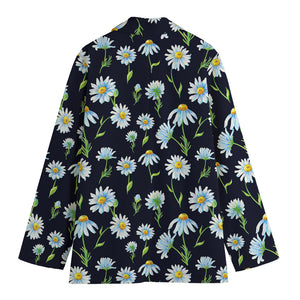 Watercolor Daisy Floral Pattern Print Women's Cotton Blazer